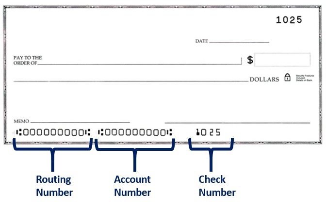 Bank Routing Number and Account Number